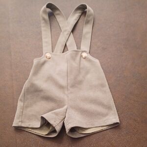 Kids Overall Shorts, Olive Green, Kids Toddler Baby Suspender Shorts